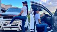 Beautiful lady poses with white Range Rover, many men could not resist her as they ask lady out