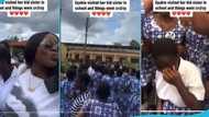 Gyakie visits kid Sister at St Roses Senior High School, students swarm around her in video