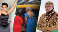 "A whole Olori Zazu": Clip of ex-Alaafin of Oyo's wife, Queen Dami jumping yellow buses goes viral