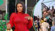 "You are a hard worker": Video of Destiny Etiko handling hefty sacks in a truck stuns Phyna, others