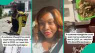 Cake vendor delivers yam peels to client who tricked her with fake transfer, video amuses people