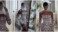 Wedding fashion: Bride's breathtaking dress by Nigerian designer wows netizens