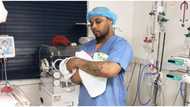 Jubilation as Davido's cousin B-Red welcomes new son with lover Faith Johnson (photo)