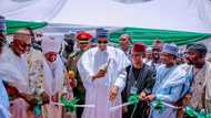 Buhari, ex-VP Namadi Sambo meet in Kaduna as president commissions projects (photos)