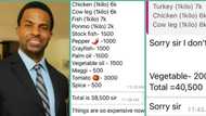 "She don run you street": Nigerian boss displays food bill his cook sent to him, people react