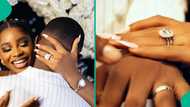 JP2025: Cost of Priscy Ojo's 2nd proposal diamond ring trends, fans declare "I'll never be poor"