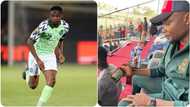 Here's what Super Eagles captain was spotted doing during 1 NPFL match in Jos (see picture)