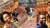 Couple serve relationship goals as bride joins husband at construction site to build their dream home (photos)