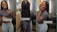 "Making hair is costly in UK": Nigerian girl displays clean braids she made for herself, video trends