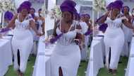 "There is something about her": Endowed black lady in fitted white gown dances at wedding, video causes stir