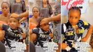 "Weeping may endure for a night": Video shows baby girl crying while making hair, but dances Buga thereafter