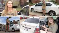 Amazing moment young lady who used to trek to work for hours gets brand new car from people she didn't know