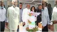 He looks slimmer; Nigerians react to new video of actor Olu Jacobs as he showed up for wife's birthday party