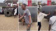 "N2 million fuel": Man carries overhead tank to filling station to buy fuel, people chase him in viral video