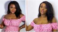 Followers shower lovely compliments on Davido's Chioma as she dazzles in cute pink dress