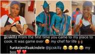 Funke Akindele shows off cooking skills, husband JJC Skillz confirms she won his heart with her food