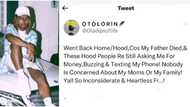 “So heartless”: Rapper Oladips rants over going home after dad’s death and hood people were asking for money