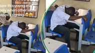 Emotional moment graduate was seen sitting alone in class while others were jubilating