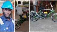 "Home made bike": Nigerian engineer produces motorcycle with small fuel tank, rides it around town in video