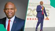 Billionaire Elumelu's post after viral scene with young lady who called him 'Tony' draws reactions