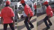 Young man rolls his waist like a woman in viral filling station challenge, video causes 'commotion'