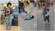 "I go use style pinch am": Nigerian mum becomes frustrated as kid misbehaves abroad, she can't touch him