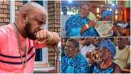 “One wife one husband”: Netizens shade Yul Edochie as his dad Pete & mum mark 53rd anniversary in style