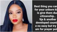The best thing you can give your unborn child is dual citizenship - BBNaija star Cindy tells Nigerian parents