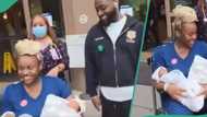 Davido leaves US hospital with Chioma and twins, fan's vision comes true: “Newest Papa Ejima”