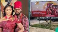 Man puts wedding pictures on billboard to fulfil promise to wife, publicly declares love for her