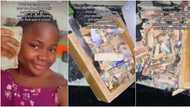 "We are out of sapa": Reactions as lady finally breaks her piggy bank after final year, flaunts cash