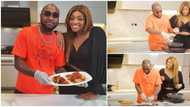 Singer Davido makes his late mum's recipe as he joins elder sister Sharon in the kitchen, see delicious meal they cooked