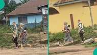 Albino couple goes viral after they were spotted walking on road with cute dark-skinned child