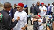 2023 presidency: Photos emerge as prominent APC governor welcomes Peter Obi in southeast state