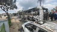 BREAKING: Popular Lagos area in confusion as thugs raze BRT buses, loot shops