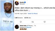 COVID- 19 donation: They must account for each kobo - Davido says as he reacts to fire incident at AGF's office