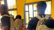 “Holding onto dear life”: Funny man puts child on his backpack, dances playfully