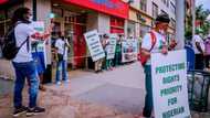 Nigeria must not break: Photos of people in New York campaigning against secession emerge