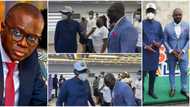 Governor Sanwo-Olu surprisingly steps back as he meets Jim Iyke, calls him bad guy in trending video