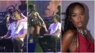 Ayra Starr leaves young man blushing as she sings, hugs him on stage in Chicago: "Imagination won wound am"