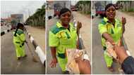 Rare honesty: Cleaner rejects money & refuses to lie, man blesses her with cash, video excites Nigerians