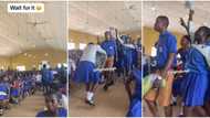 "This one is Peter Obi of his school": Senior prefect aspirant enters hall in style, girls rush him