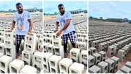 "Everything is possible": Nigerian graduate starts moulding blocks for sale, photos show his growing business