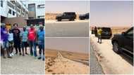 "Our G-Wagon still strong": 12 people travelling from Ghana to London rest by road, show off cars