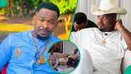 Billionaire Zenco serves Zubby Michael unusual drink as actor visits his residence: "What's d name?"