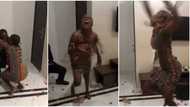 She don wait tire; Nigerians react as lady goes into frenzy, yanks off wig in video after her man proposed