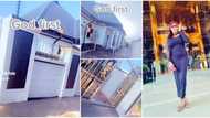 "Come and marry me": Lady abroad builds posh house in Nigeria, paints the compound floor & adds electric fence