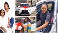 Yemi Alade's mum goes into 'praise & worship' mode as singer surprises her with Lexus SUV on her birthday