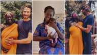 Joy as late Dora Akunyili's daughter welcomes child with husband, shows baby off in video