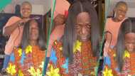 "He's tired of me": Nigerian girl uses father as mannequin while straightening her wig, video trends